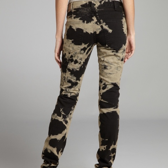 Current/Elliott Black and Cream Tie-Dye Jeans - Picture 2 of 13